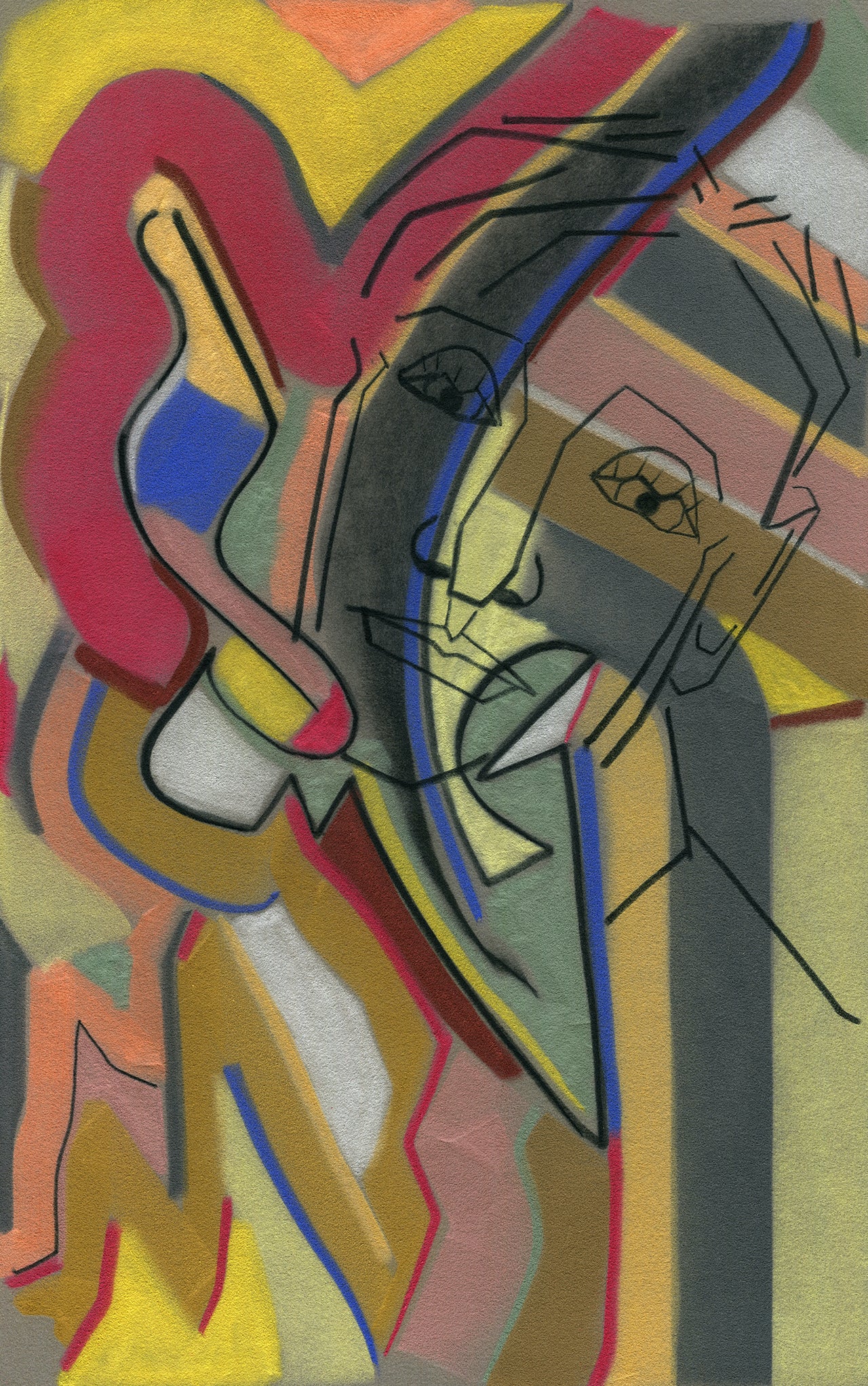Mr Striped G4m High quality Giclée print based on original pastel artwork by fine artist Jason Matthew Clark