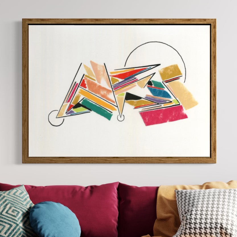 Transcendental collection for Beautiful rooms with original art shown as Giclee print on wall