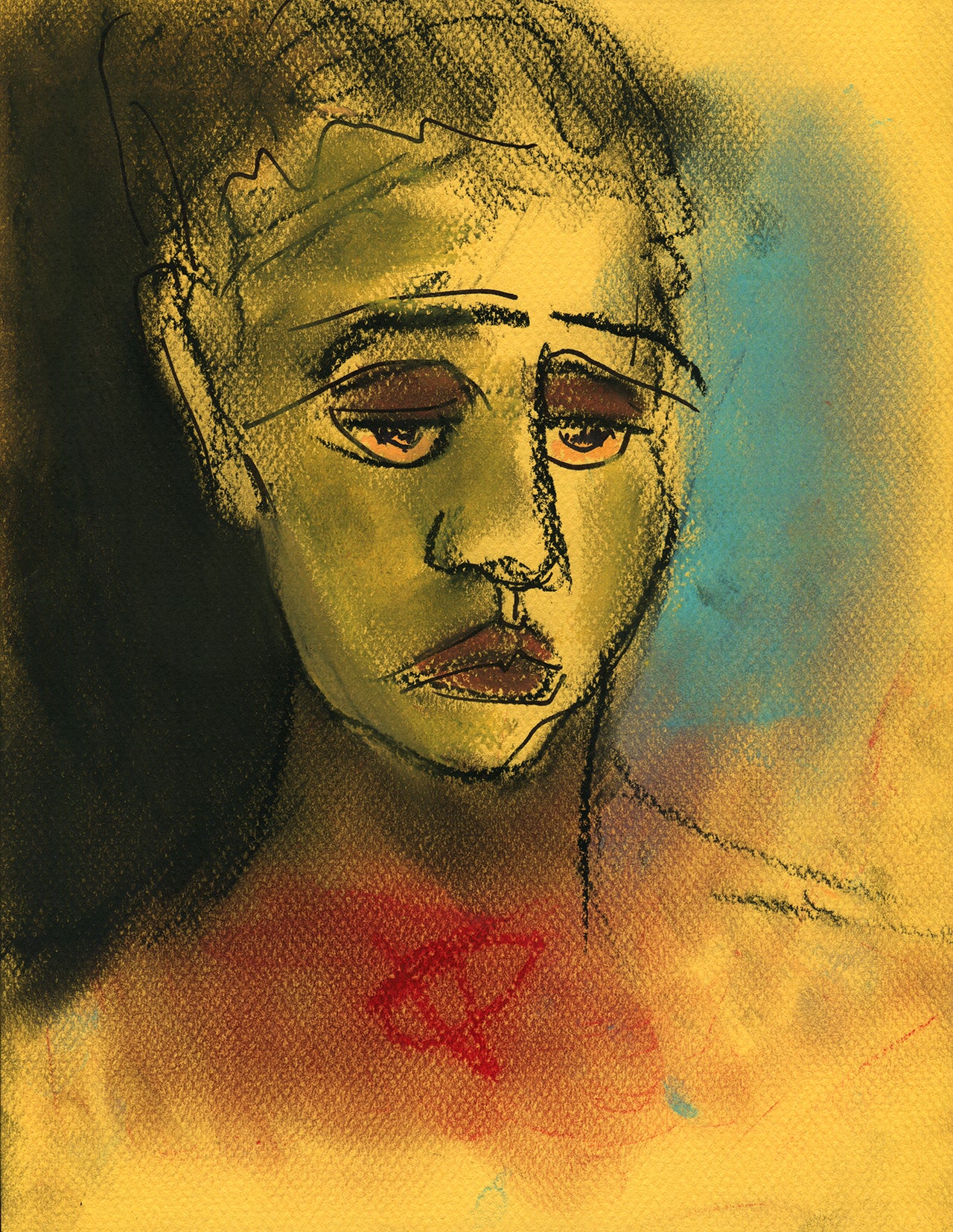 Brooding Eyes, Print – Art by JMC