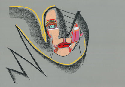 Half face Giclée print based on original pastel artwork by fine artist Jason Matthew Clark