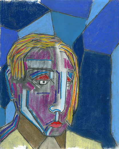 Melted face High quality Giclée print based on original pastel artwork by fine artist Jason Matthew Clark