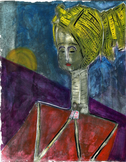 Zebra Neck High quality Giclée print based on original acrylic artwork by fine artist Jason Matthew Clark